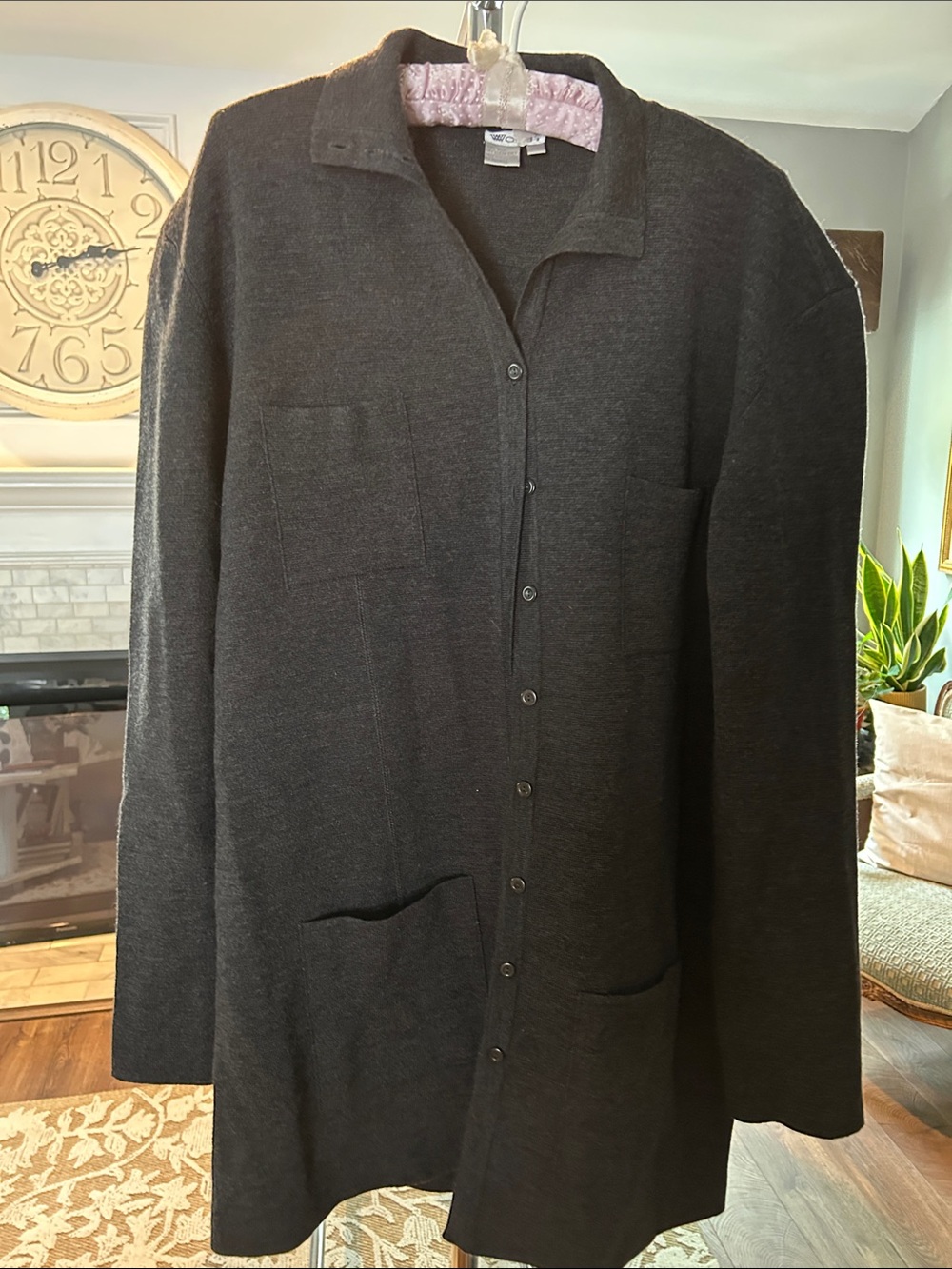 Worth 100% Wool Button-Front Cardigan